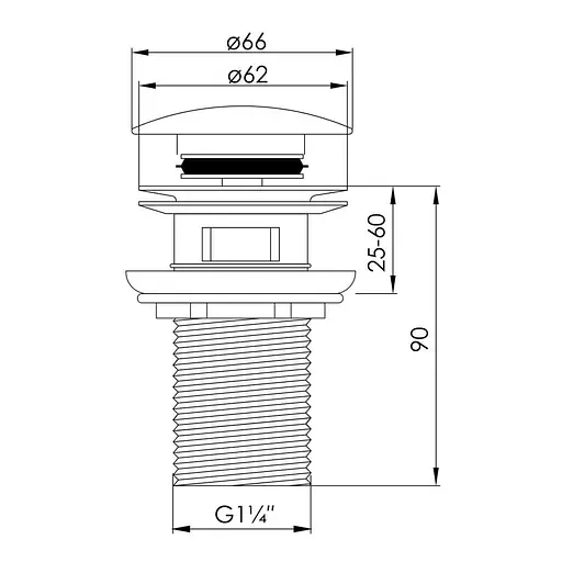 Клапан донний Pop-up, латунь, білий глянець, 1 1/4, з переливом Imprese BWF000000740, Білий - фото 2