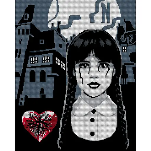 Алмазна мозаїка Santi Wednesday Secrets of Nevermore на підрамнику 40х50 см (955322)