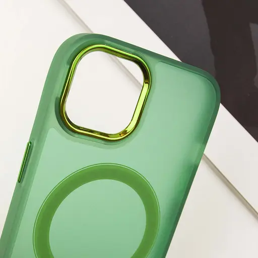 Чохол Epik TPU+PC Lily with MagSafe для Apple iPhone 15, 6.1 Army Green - фото 5
