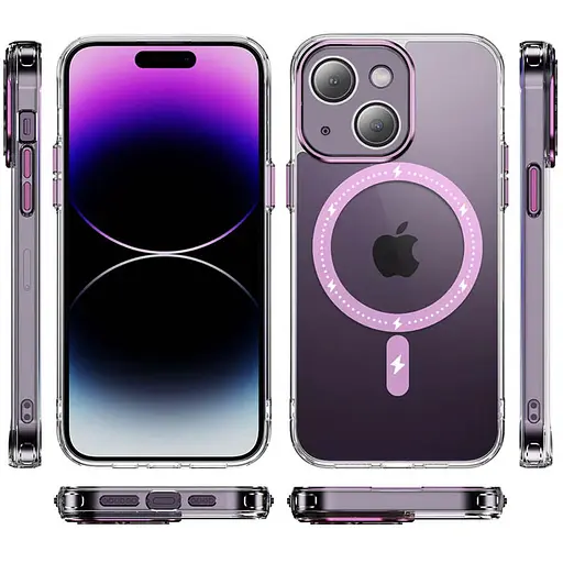 Чохол Epik TPU+PC Colorful with MagSafe для Apple iPhone 14, 6.1 Pink - фото 2