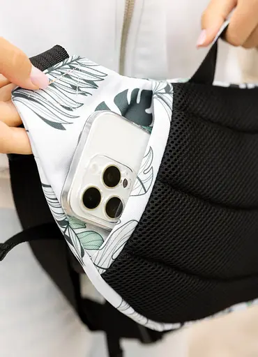 Большая женская поясная сумка бананка Sambag DynamicDart принт "Leaves" 38×21×7 см (80411144) - фото 3