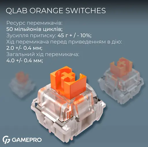 Клавиатура беспроводная игровая механическая GamePro MK-210-B Pro Black-White QLAB Orange Switches Hot-Swap - фото 3