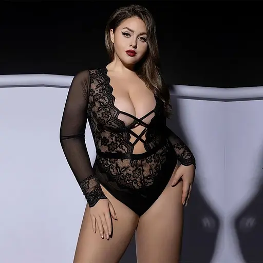 Боди JSY P61139 Black Plus Size