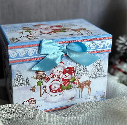 Чашка новорічна R33360 Зимова історія порцелянова в подарунковій коробці 420 мл Біла - фото 7