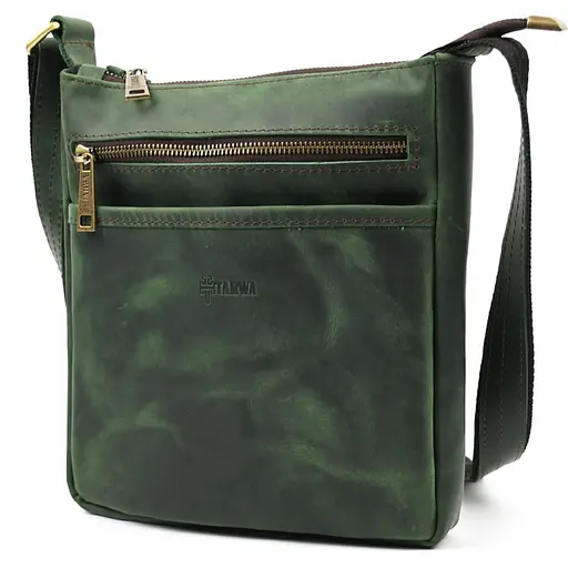 Чоловіча шкіряна сумка через плече TARWA 22х25.5х4 см sum0028330 - фото 3