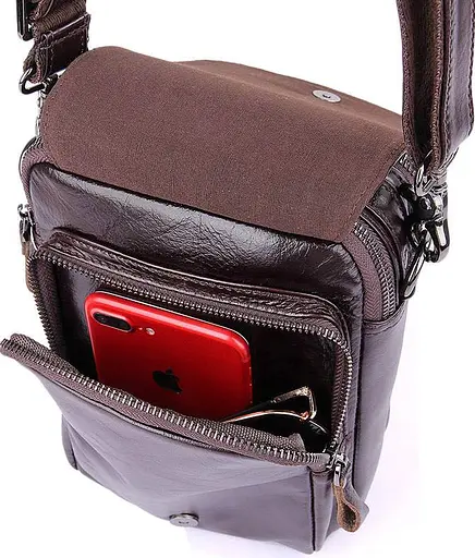 Чоловіча шкіряна сумка Vintage 16х22х6 см sum0012599 - фото 5