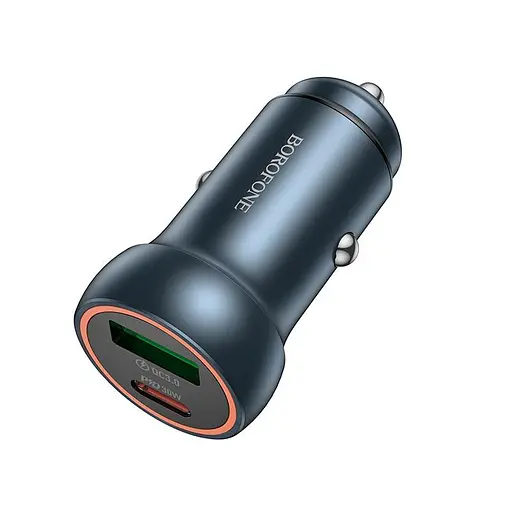 Адаптер автомобильный Borofone Fresh PD car charger BZ32A | 1Type-C/1USB, 30W/3A, PD/QC| - фото 1