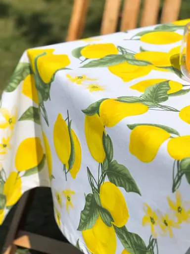 Водоотталкивающая Скатерть Принт Лимоны 220х140 см (+ 4 салфетки 30х40) - фото 6