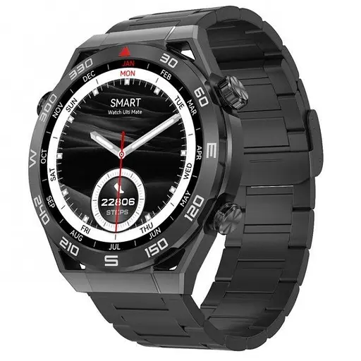 Розумний смарт-годинник Smart Watch Ultimate AMOLED Full HD екран +2 додаткових ремінця в комплекті Чорний - фото 3