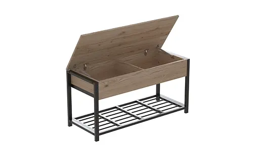 Банкетка з ящиком Ferrum-decor Дрейк 2 550x1200x400 метал Чорний ДСП Дуб Сан-Марино 16 мм (FRD-103067) - фото 3