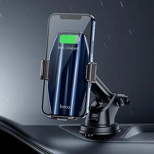 Держатель и БЗП индукционный Hoco Energia smart wireless charging S45 15W - фото 4
