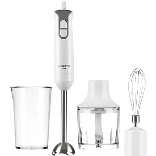ARDESTO Блендер понурительный HBL-1430, 700Вт, 3в1, чаша-600мл, белый