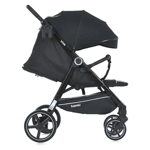 Детская прогулочная коляска-книга Bambi M 5723 Viva Black Черная - фото 4