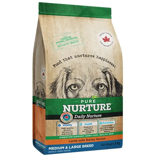 Сухий корм Pure Nurture для дорослих собак середніх та великих порід з ягням та ячменем 3 кг - фото 1
