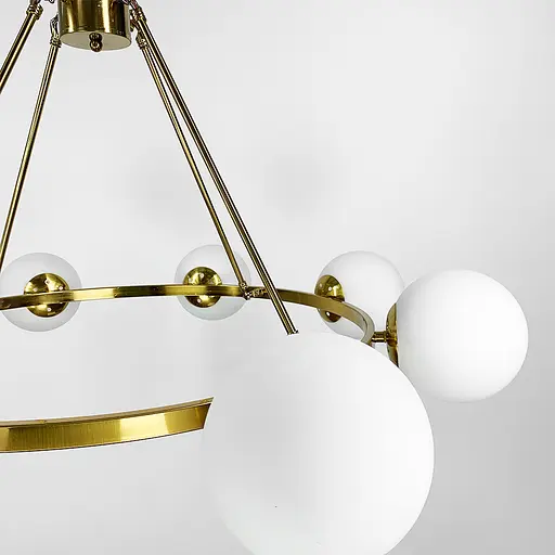 Люстра Hayes Round на 8 плафонов в латунном корпусе Line.F GC 19/8 AB - фото 3