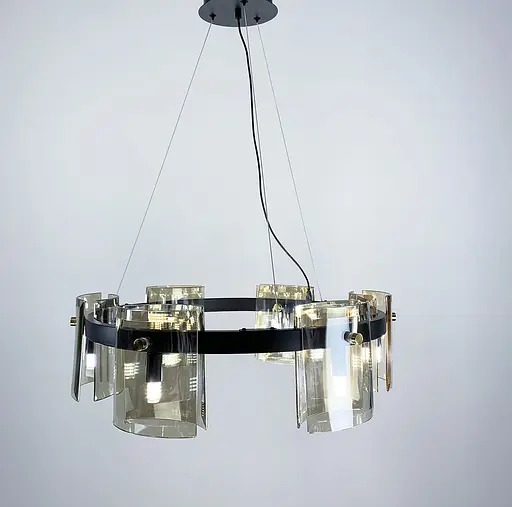 Подвесная люстра в черном цвете с янтарными пластинами Line.F D 3903/6 BK AMBER - фото 4