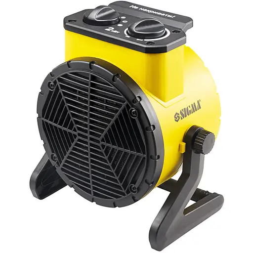 Электрическая тепловая пушка Sigma 2.0 кВт, площадь обогрева 20 кВт, напольный, черный/желтый (5359531) - фото 1