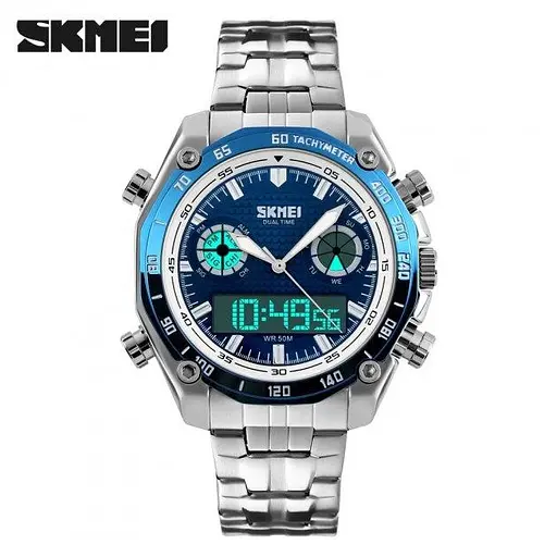 Наручний чоловічий годинник Skmei 1204 direct Синій - фото 5