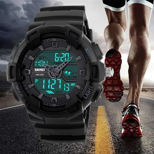 Мужские наручные часы Skmei 1189 Черный Серый - фото 3