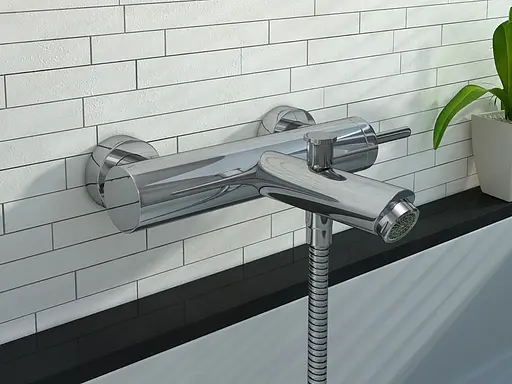 Смеситель для ванны Kohlman Maxima chrome настенный KPL-QW110M Хром - фото 2