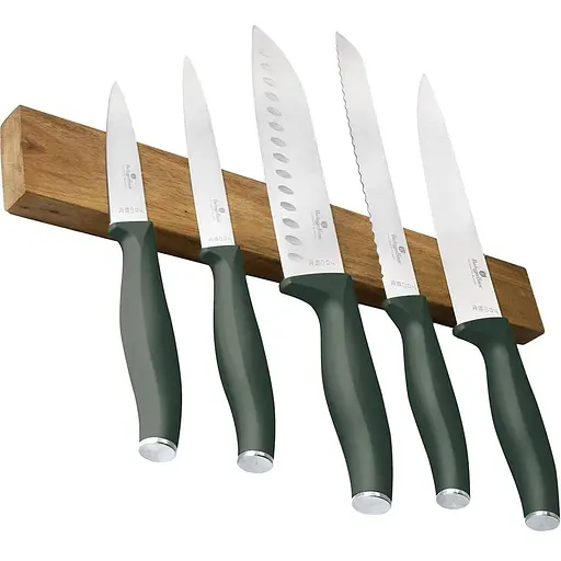 Набір ножів з магнітною планкою Berlinger Haus Matte Green Collection (BH-2978)