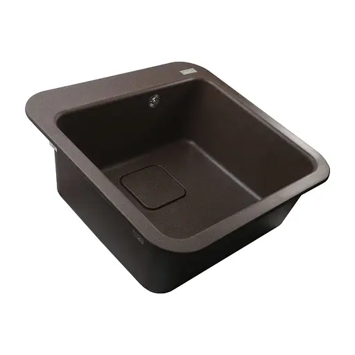 Гранітна мийка Globus Lux Barbora коричневий 510x510мм-А0006 000009833, Коричневий - фото 3