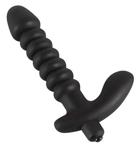 Анальна пробка з вібрацією Black Velvets 17 см (чорний) - фото 3