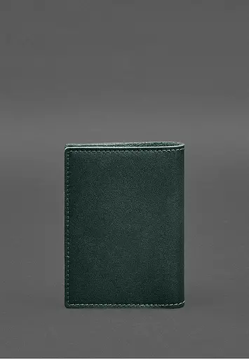 Кожаная обложка для военного билета с карманами 7.2 зеленый краст - фото 8