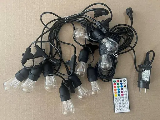 Вулична гірлянда з ретро лампами LED RGB Edison 10 шт, 220V, 10 метрів з перехідником - фото 7