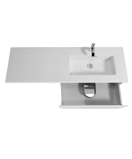 Тумба Мойдодир Палермо 80-U Adam 140 R Білий підвісна з крилом над пральною машиною Білий - фото 7