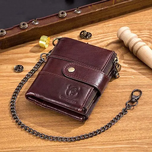 Кожаный мужской кошелек BULL 12х9.5х3 см. nsa0001218 - фото 4