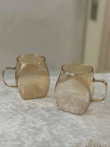 Набор кружек Vittora Ciao VT-5103-400 2 стеклянные чашки 400 мл Золотистый - фото 3