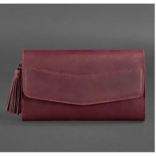 Шкіряна жіноча сумка Еліс бордова crazy horse - фото 1