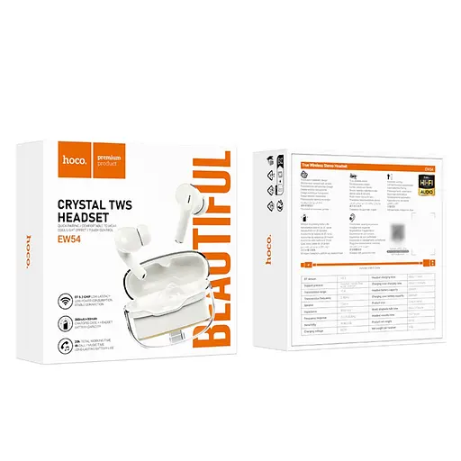 Навушники бездротові Hoco TWS EW54 вакуумні білий - фото 6
