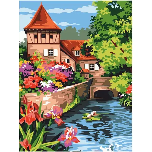 Полотно на картоне с контуром Rosa Start Пейзаж №35 30х40 хлопок акрил