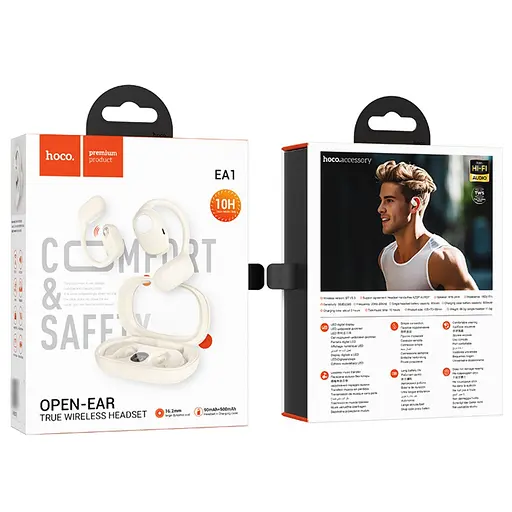 Навушники бездротові Hoco TWS EA1 відкриті білий - фото 5