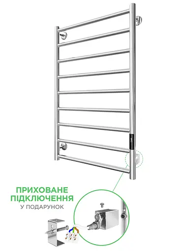Электрический полотенцесушитель Mario Урбан-I 810x500/85 TR K 2.0 таймер-регулятор 2.3.8300.10.Р, Хром, универсальное (коннектор), Электронный - фото 1