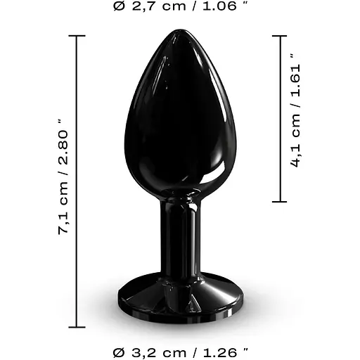 Металева анальна пробка з кристалом Dorcel Diamond Plug Black S - фото 5