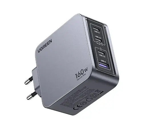 Зарядний пристрій Ugreen 160 W Nexode Pro GaN 1U+3C X763 - фото 2