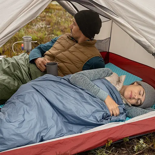 Спальник сверхлегкий Naturehike Ultralight LW180 NH21MSD09 правый, (15°C), p-p XL, серо-синий - фото 4