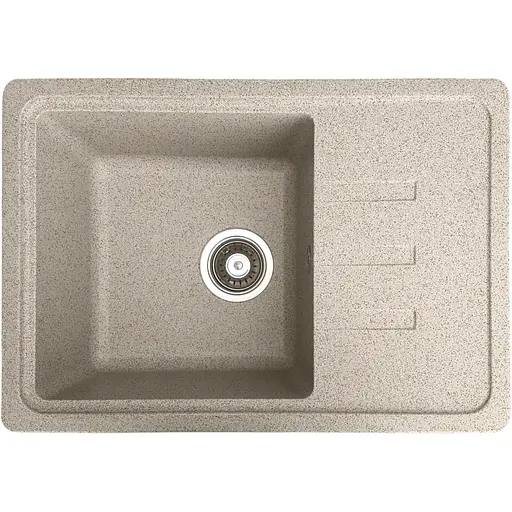 Гранітна кухонна мийка Romzha Trei 62 Gri (802) з крилом - фото 1