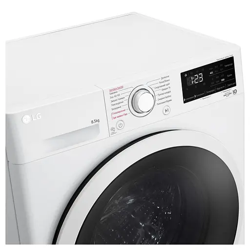 Стиральная машина LG фронтальная 85 кг 1200 A+++ 48 см дисплей пара инвертор белый - фото 9