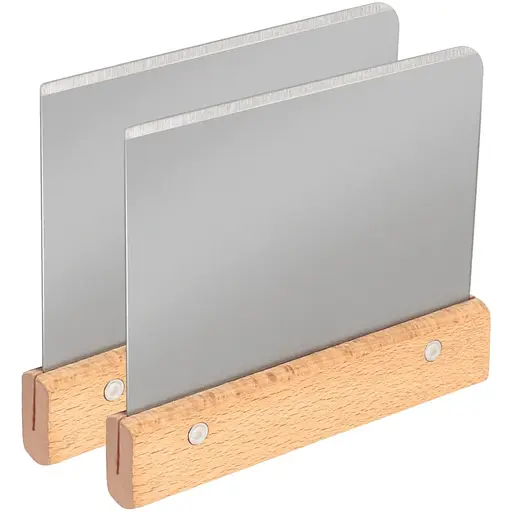 Набір із 2 шпателей шкребків для тіста з неіржавкої сталі з дерев'яною ручкою, Kitchen Master 85264 - фото 7