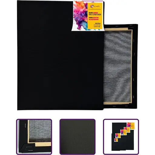 Холст на підрамнику ArtCraft 40х50 см чорний (13024) - фото 2