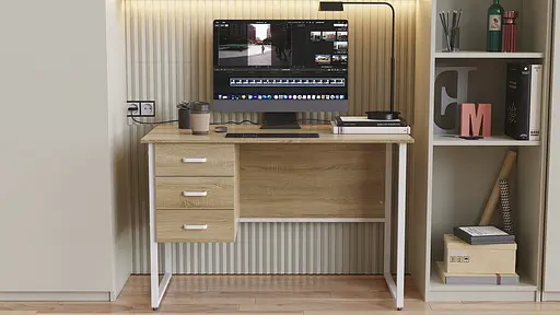 Комп'ютерний стіл Ferrum-decor Гаррі 75x120x70 білий ДСП Дуб Сонома 16мм (FRD-101002) - фото 2