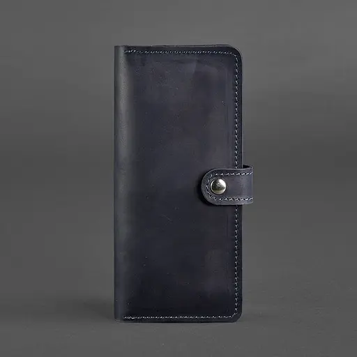 Кожаный портмоне 7.0 синий Crazy Horse - фото 6