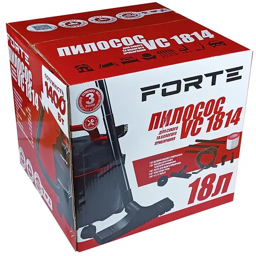 Пилосос Forte VC1814 для вологого та сухого прибирання (83932) - фото 7