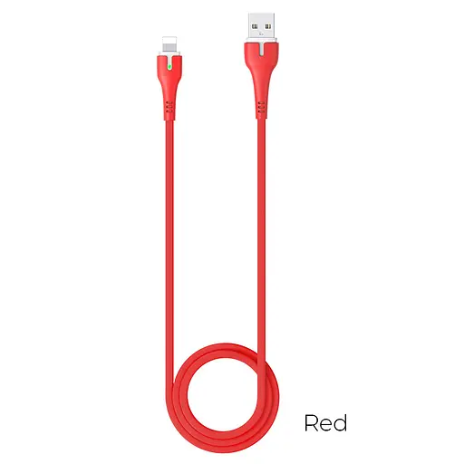 Кабель Hoco Lightning с LED-подсветкой Surplus X45 1 м 2.4A - фото 4