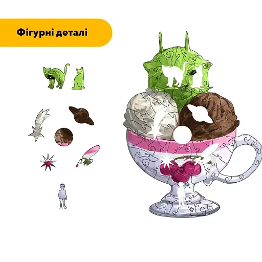 Дерев'яний фігурний пазл Фісташкове Невдуплятко,, А1, Картонна коробка 500+ елементів - фото 3