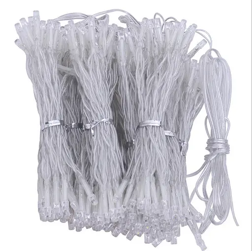 Гирлянда штора Водопад 3х2.6 м 280 LED (прозрачный шнур, с переходником) Золотистый свет - фото 8